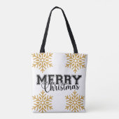 Vrolijk en helder modern rood vrolijk kerstcadeau tote bag (Achterkant)