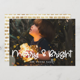 Vrolijk en helder Modern Schattige Script Foto Feestdagenkaart