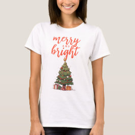 Vrolijk en Helder Modern Wit Vrouwen Kerstmis T-shirt