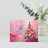 Vrolijk en helder moderne Abstracte kerstboom Feestdagenkaart (Staand voorkant)