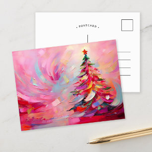 Vrolijk en helder moderne Abstracte kerstboom Feestdagenkaart