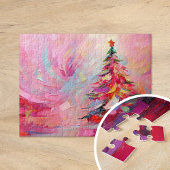 Vrolijk en helder moderne Abstracte kerstboom Legpuzzel
