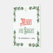 Vrolijk en helder moderne elegante bloemenkerst metalen ornament (Voorkant links)