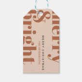 Vrolijk en helder, moderne kerst, helder rood, roo cadeaulabel (Voorkant)