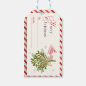 Vrolijk en helder, moderne kerst, helder rood, roo cadeaulabel (Voorkant)