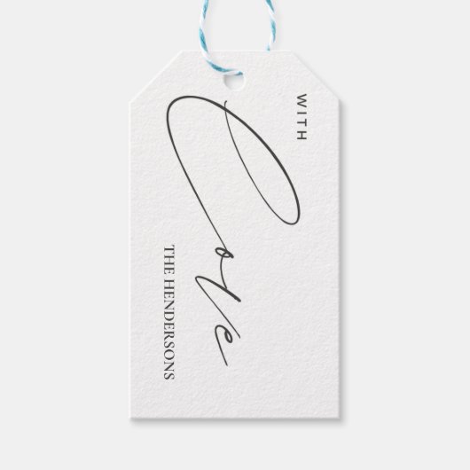 Vrolijk en helder, moderne kerst, helder rood, roo cadeaulabel (Voorkant)