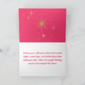 Vrolijk en helder moderne kerstbomen feestdagen kaart (Binnen)