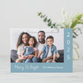 Vrolijk en helder moderne kerstfoto feestdagenkaart (Staand voorkant)
