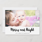 Vrolijk en helder moderne kerstfoto feestdagenkaart (Voorkant)