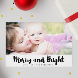Vrolijk en helder moderne kerstfoto feestdagenkaart