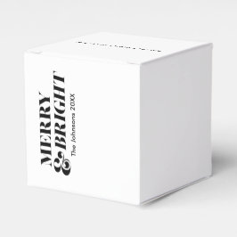 Vrolijk en helder moderne kersttypografie bedankdoosjes