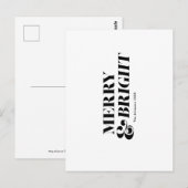 Vrolijk en helder moderne kersttypografie briefkaart (Voorkant / Achterkant)