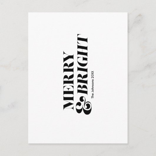 Vrolijk en helder moderne kersttypografie briefkaart (Voorkant)