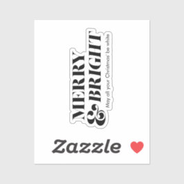 Vrolijk en helder moderne kersttypografie sticker