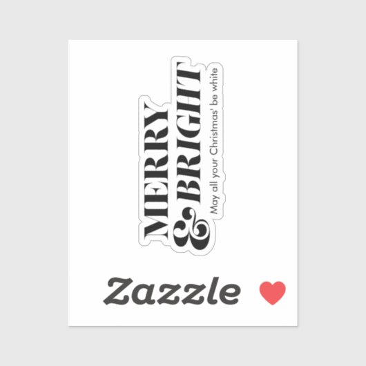 Vrolijk en helder moderne kersttypografie sticker (Vel)
