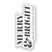 Vrolijk en helder moderne kersttypografie sticker (Voorkant)