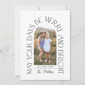 Vrolijk en helder | Moderne minimalistische boogfo Feestdagenkaart (Voorkant)