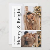 Vrolijk en helder moderne minimalistische kerstfot feestdagenkaart (Voorkant)