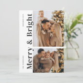 Vrolijk en helder moderne minimalistische kerstfot feestdagenkaart (Staand voorkant)