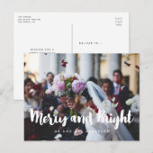 Vrolijk en helder moderne trouwfoto briefkaart (Voorkant / Achterkant)