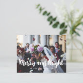 Vrolijk en helder moderne trouwfoto briefkaart (Staand voorkant)