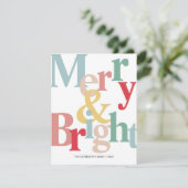 Vrolijk en helder Moderne typografie Feestdagenkaart (Staand voorkant)