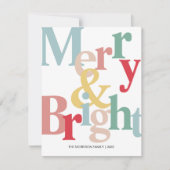 Vrolijk en helder Moderne typografie Feestdagenkaart (Voorkant)