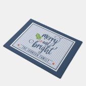 Vrolijk en helder monogram kerst deurmat (Schuin)