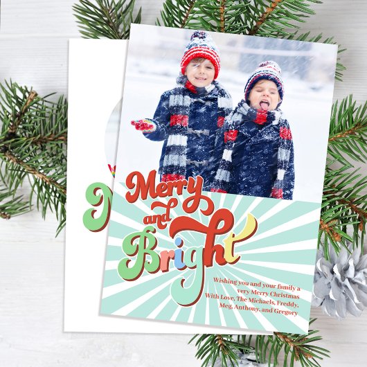 Vrolijk en helder Multi Foto Kerstmis Feestdagenkaart