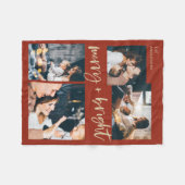 Vrolijk en helder | Multi Fotorooster Kerstmis Fleece Deken (Voorkant (Horizontaal))