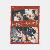 Vrolijk en helder | Multi Fotorooster Kerstmis Fleece Deken (Voorkant)