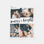 Vrolijk en helder | Multi Fotorooster Kerstmis Fleece Deken (Voorkant)