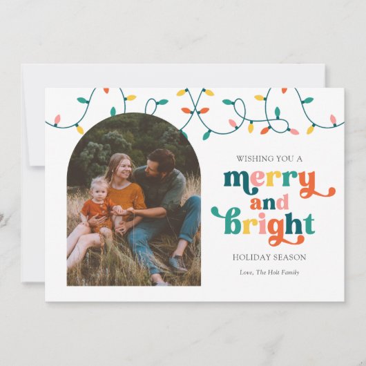 Vrolijk en helder Multi Photo Holiday Kaart (Voorkant)