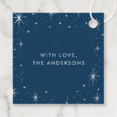 Vrolijk en helder Navy Blue Kerstmis Bedankjes Labels (Achterkant)