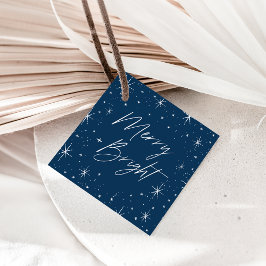 Vrolijk en helder Navy Blue Kerstmis Bedankjes Labels