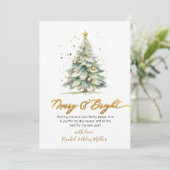 Vrolijk en helder Niet Foto Kerstboom Kaarten (Staand voorkant)