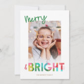 Vrolijk en helder papieren kerstfoto feestdagenkaart (Voorkant)