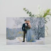 Vrolijk en helder Pas getrouwd foto Folie Feestdagenkaart (Staand Voorkant)