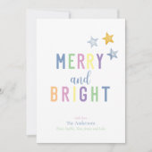 Vrolijk en helder pastel kerst feestdagenkaart (Voorkant)