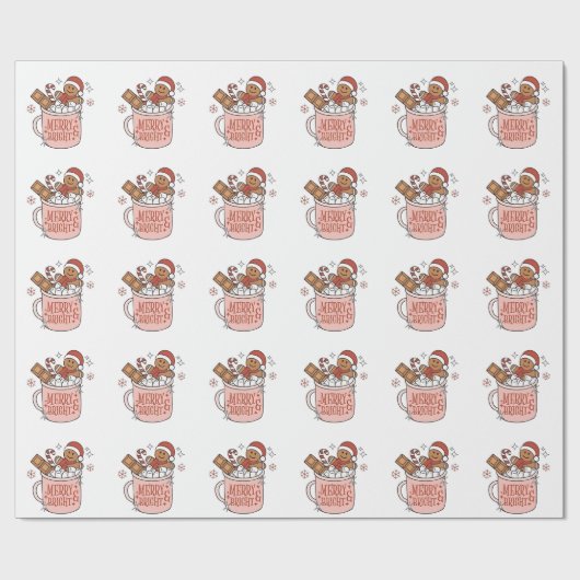 Vrolijk en helder peperkoek in bad van cacao cadeaupapier (Vlak)