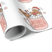 Vrolijk en helder peperkoek in bad van cacao cadeaupapier (Rol Hoek)