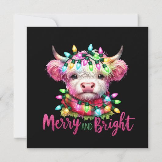Vrolijk en helder plat kerstkaart (Voorkant)