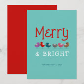 Vrolijk en helder plezier Schattigee kerst Feestdagenkaart (Voorkant / Achterkant)