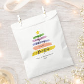 Vrolijk en helder regenboog Waterverf kerstboom Bedankzakje (Geknipt)