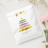 Vrolijk en helder regenboog Waterverf kerstboom Bedankzakje (Gezegeld)