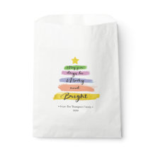 Vrolijk en helder regenboog Waterverf kerstboom