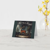 Vrolijk en helder rendier Kerstmis Kaart (Gele Bloem)