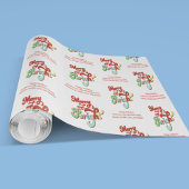 Vrolijk en helder Retro Custom Christmas Cadeaupapier