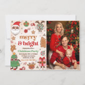 Vrolijk en helder retro kerstfeest kaart (Voorkant)