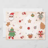 Vrolijk en helder retro kerstfeest kaart (Achterkant)